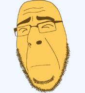 closed_eyes closed_mouth glasses soyjak stubble variant:cobson worried yellow yellow_skin // 775x849 // 37.7KB