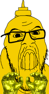 beard biting_lip glasses hand mustard mustard_(user) stubble subvariant:hornyferal teeth variant:feraljak yellow_skin // 1018x1950 // 703.5KB