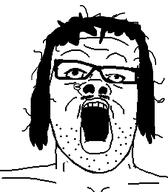 beard glasses grease long_hair moustache mullet mustache nose nose_piercing numale nunumale open_mouth piercing soyjak stubble template variant:a24_slowburn_soyjak // 454x520 // 16.7KB