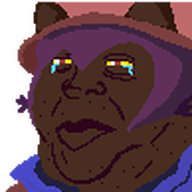 brown_skin cat_ear clothes crying hair hat jimbo_(namefag) jimbo_(user) jimbrap lips meta:namefags niko_(oneshot) oneshot pixel_art series:jimbo_emotes tear variant:alicia yellow_sclera yellow_teeth // 97x97 // 1.5KB