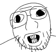 arthur_brown glasses soyboy stubble teeth teeth_showing variant:brownjak wrinkles // 651x596 // 7.2KB