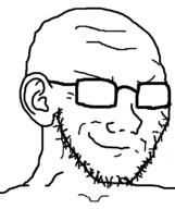 bald ear eyebrows glasses no_eyes op_is_a_retarded_lazy_faggot_for_not_tagging_his_own_shit smile smug stubble subvariant:soyak_(smug) variant:soyak white_skin wrinkles // 632x756 // 23.8KB