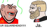 amerimutt aryan beard blond blue_eyes country drool fat flag flag:norway hair mutt nordic_chad norway retard soyjak stinky stubble subvariant:impish_amerimutt text variant:impish_soyak_ears yes // 1899x1125 // 880.5KB