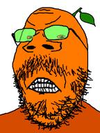 angry artist:xJanny froot glasses leaf orange_skin red_eyes small_eyes stubble sunglasses teeth tinted_glasses variant:gapejak // 600x800 // 60.1KB