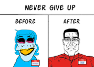 anthro beak bird blue_skin feather furry hello_my_name_is_(sticker) martlet_(undertale_yellow) martletjak_(namefag) meta:namefags subvariant:jartycuck subvariant:perceptive_chud text thub_(user) undertale undertale_yellow variant:chudjak video_game yellow_beak // 811x574 // 102.2KB