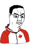 arm canada clothes flag glasses hair hoodie leaf soyjak variant:chudjak // 720x1034 // 272.0KB