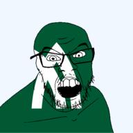 angry flag flag:kagawa glasses hair japan kagawa looking_at_you mustache open_mouth soyjak stubble teeth todofuken transparent_background variant:feraljak // 1500x1500 // 71.8KB