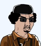 brown_skin closed_mouth clothes glasses hair hat libya muammar_gaddafi mustache soyjak stubble sunglasses variant:chudjak // 956x1088 // 25.4KB