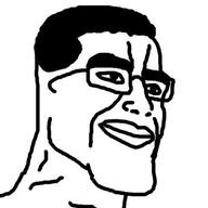 chud closed_mouth gigachad glasses hair smile variant:gigson // 400x400 // 17.9KB