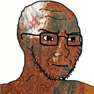 anger_mark concerned frown glasses iron lead rust soyjak stubble subvariant:soyak_(irritated) variant:soyak // 378x378 // 209.1KB