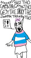 ack angry arm clothes glasses hair hand nsfw oekaki open_mouth penis purple_hair skirt soyjak text variant:cobson // 422x794 // 31.9KB