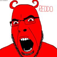 demon glasses horn open_mouth red reddo spergtech stubble teeth text variant:cobson // 1280x1280 // 239.2KB