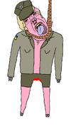 azog azov_battalion blood bloodshot_eyes cross flag full_body glasses hanging leg marichka mustache neovagina open_mouth pig pink_skin rope soyjak stubble suicide tongue tranny ukraine variant:chudjak yellow_teeth // 611x1174 // 47.3KB