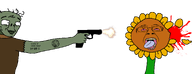 2soyjaks ack ack! color gun gunshot pistol plant pvz sunflower tongue tounge_out transparent_background variant:unknown zombie // 1342x515 // 76.9KB