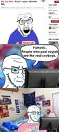 3soyjaks blurred_background clothes concerned glasses irl_background knowyourmeme monitor my_little_pony nintendo retard speech_bubble stubble subvariant:soyak_(irritated) variant:feraljak variant:soyak video_game // 550x1233 // 91.3KB