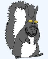 animal grey_hair series:animaljaks soot soot_colors soyjak_party squirrel squirreljak variant:gapejak yellow_glasses // 680x830 // 19.4KB