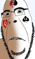 bbc biting_lip blacked distorted frown glasses queen_of_spades soyjak stubble subvariant:hornyson subvariant:spadeson tattoo variant:cobson white_skin // 415x707 // 195.6KB
