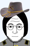 civil_war closed_mouth confederate cowboy_hat forehead_lines glasses grey_shirt hair john_lennon meta:tagme soyjak stubble variant:lennonjak // 600x940 // 198.2KB
