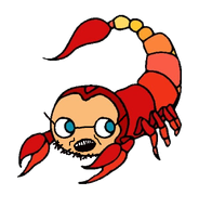 arachnid arthropod blue_eyes exoskeleton fefe fefe_the_scorpion glasses meta:leaky meta:not_an_insect meta:not_oc meta:will_never_be_a_soyjak multiple_legs nas:fefe open_mouth pincer scorpion smile stubble tail transparent_background variant:forced_variant variant:unknown // 600x627 // 218.2KB