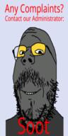 glasses grey_skin hair meta:tagme soot soyjak soyjak_party stubble text variant:gapejak // 256x512 // 51.4KB
