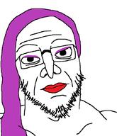 eyes feminist glasses hair pink_hair queen stubble tranny trans trans_flag transgender_flag ugly valid variant:unknown // 886x1032 // 30.0KB