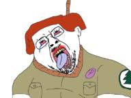 bloodshot_eyes brickleberry cartoon clothes crying eyelashes glasses hanging mustache orange_hair red_hair rope soyjak stubble suicide tongue variant:bernd yellow_teeth // 800x600 // 162.2KB