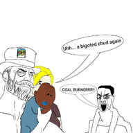 angry baby clothes coal_burner hat holding_baby nas:gigachad nas:wojak seething series:gigurger_story speech_bubble subvariant:scholar variant:chudjak variant:gapejak // 1024x1024 // 446.7KB