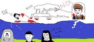 2soyjaks blood bloodshot_eyes closed_eyes closed_mouth clothes collar_tabs communism crying ear female ghost gravestone hair hammer_and_sickle hat kgb kuz military_cap soyjak subvariant:commiepedotroon text thought_bubble variant:kuzjak wide // 1914x870 // 229.9KB