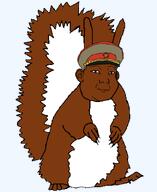 animal brown_hair clothes communism hammer_and_sickle hat kgb series:animaljaks soviet_union squirreljak star_(symbol) trend:squirreljakking variant:kuzjak // 680x830 // 17.0KB