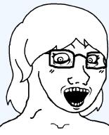 crazed eyelashes female glasses hair open_mouth series:foidjaks shocked subvariant:female_soyak subvariant:soyak_(crazed) template variant:soyak // 644x800 // 17.0KB