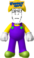 bald closed_mouth clothes family_guy glasses hat logo overalls plumber stubble subvariant:neutralplier super_mario_bros variant:markiplier_soyjak wrinkles // 1332x2271 // 1.4MB