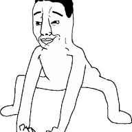 animated arm closed_mouth full_body leg monkey_dance smile soyjak variant:chudjak // 570x537 // 40.4KB