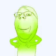 arm bald beard color finger frutiger_aero glasses green green_skin hand head subvariant:wholesome_soyjak trend:colorjak variant:gapejak // 2048x2048 // 1.3MB