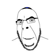 clothes glasses hat judaism kippah smile soyjak stubble variant:cobson // 710x659 // 40.2KB