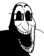 bald dudeman eyebrows gape glasses improved ominous ominous_shadow open_mouth stubble teeth teeth_showing variant:xooldude white_background // 523x659 // 22.6KB