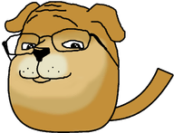 closed_mouth dog dog_ears doge ear glasses nose shiny_eyes snout stubble subvariant:gapedog subvariant:wholesome_soyjak tail transparent_background variant:gapejak // 1136x867 // 134.7KB