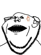 anger_mark angry ear folded_ears open_mouth soyjak stubble variant:impish_soyak_ears // 574x768 // 16.9KB
