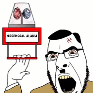 adolf_hitler alarm animated bloodshot_eyes ext=gif gif_(4chan) light nazism nigger open_mouth swastika teeth text variant:cobson // 407x446 // 99.3KB