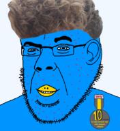 acne award blue_skin ear glasses series:x_inmigrants smirk soyjak squinting stubble subvariant:narge transparent_background twitter twitter_immigrant variant:cobson zoomer zoomer_hair // 760x828 // 276.4KB