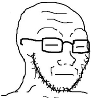 animated closed_eyes closed_mouth glasses its_over open_mouth soyjak stubble text variant:soyak // 439x450 // 378.0KB