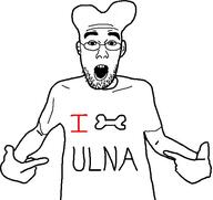 arm bone clothes i_heart open_mouth stubble text tshirt ulna variant:shirtjak // 600x566 // 102.1KB