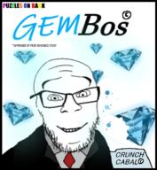 cereal clothes food gem glasses glowing necktie peer_review pun smile soyjak stubble suit text thrembos variant:feraljak // 649x703 // 542.6KB