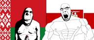 2soyjaks belarus buff country flag flag:belarus glasses nsfw ominous open_mouth penis soyjak stubble subvariant:hornyson variant:cobson // 3034x1301 // 702.7KB