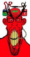 angry bloodshot_eyes can cap clenched_teeth clothes coke drinking_helmet drinking_straw ear glasses hat large large_eyebrows red_skin soyjak sprite sproke stretched_mouth stubble variant:markiplier_soyjak yellow_teeth // 549x1039 // 147.7KB