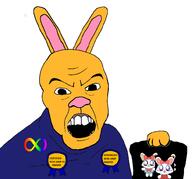 Howdarium autism holding_object orange_fur orange_skin pretty_blood rabbit simp variant:feraljak // 987x920 // 87.0KB