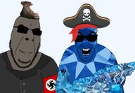 admin armband bone boot boot_(user) brown_skin captain_gem clothes gem gem_skin glasses hair meta:heroes_die_young mustache open_mouth pirate pirate_hat shoe shotgun skull soyjak stubble sunglasses swastika teeth tinted_glasses transparent_background variant:cobson variant:slitherjak // 2450x1699 // 1.4MB