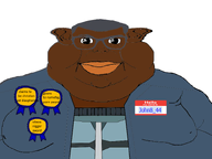 award closed_mouth degenerate deus_ex fat glasses grey_hair hello_my_name_is_(sticker) jc_denton john8_44_(namefag) looking_at_you meta:namefags nigger obese shitskin subvariant:branigger variant:brandon white_background // 800x600 // 135.4KB
