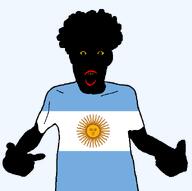 afro argentina flag:argentina messy_hair meta:op_took_a_selfie_of_xerself red_lips rotten_teeth rotting_teeth subvariant:shirtigger untermensch vantablack variant:shirtjak yellow_eyes yellow_sclera // 618x615 // 42.0KB