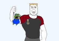 animal aryan award big_nose blue_eyes buff bulky clothes frog frogcuck frognigger hat jewish_nose judaism kike kippah nate pepe t_shirt variant:alicia wedgie yellow_hair // 2000x1400 // 86.7KB