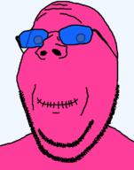 button_eyes doll doll_(user) glasses pink_skin remastered stitched_mouth stubble subvariant:wholesome_soyjak tinted_glasses variant:gapejak // 600x761 // 15.5KB